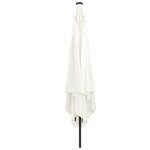 Parasol de jardin carré vidaXL avec lumières LED 295x245 cm blanc sable