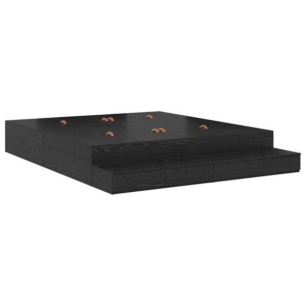 vidaXL Cadre de lit de rangement Chêne noir 180x200 cm