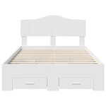 vidaXL Cadre de lit avec tiroir Blanc 120 x 190 cm Bois d'ingénierie