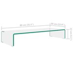 vidaXL Meuble TV/pour moniteur 80x30x13 cm verre transparent