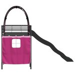 vidaXL Lit mezzanine pour enfants Noir et rose 90 x 190 cm Métал