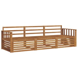 vidaXL Ensemble de canapés d'extérieur 3 Pièces Naturel