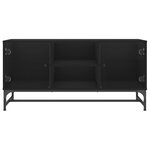 vidaXL Meuble TV avec portes en verre noir 102x37x50 cm