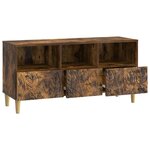 vidaXL Meuble TV 102 x 34 5 x 50 cm Chêne fumé Bois d'ingénierie