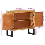 vidaXL Buffet 80x30x71 cm bois de manguier brut massif et métal
