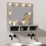 vidaXL Armoire à miroir avec LED Gris béton 60x31 5x62 cm