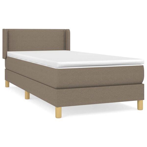 vidaXL Sommier à lattes de lit avec matelas Taupe 90x200 cm Tissu