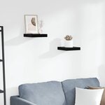 vidaXL Étagère murale flottante 2 Pièces Noir brillant 23x23 5x3 8 cm MDF