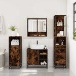 vidaXL Ensemble de meubles de salle de bain 3 Pièces Chêne fumé