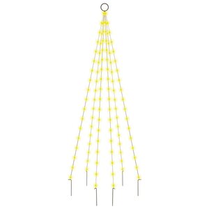 vidaXL Sapin de Noël sur mât de drapeau 108 LED Blanc chaud 180 cm