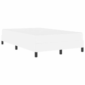 vidaXL Cadre de lit avec matelas Blanc pur 120 x 200 cm tissu