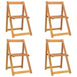 vidaXL Chaises pliables de jardin lot de 4 Bois d'acacia massif