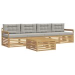 vidaXL Ensemble de canapés d'extérieur 5 pc Blanc et gris clair