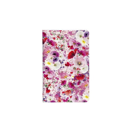 Chacha - carnet 7 5 x 12 cm - 48 pages blanches - tropical rose fleurs 1