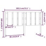 vidaXL Tête de lit Marron miel 185 5x4x100 cm Bois massif de pin