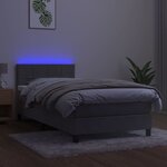 vidaXL Sommier à lattes de lit avec matelas LED Gris clair 100x200 cm
