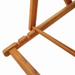 vidaXL Chaises de plage pliantes 2 Pièces en acacia noir et textilène