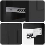 vidaXL Cabinet de chevet mural avec tiroir Noir 49 x 34 5 x 20 cm