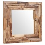 vidaXL Miroir décoratif Teck 60x60 cm Carré