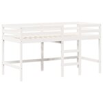 vidaXL Lit superposé et échelle et toit blanc 80x200cm bois pin massif