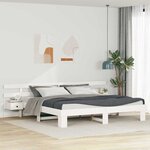 vidaXL Cadre de lit avec tiroir Blanc bois