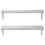 vidaXL Étagères murales 2 Pièces 75x23 5 cm argenté acier inoxydable
