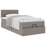 vidaXL Lit ottoman avec matelas taupe 90x200 cm tissu