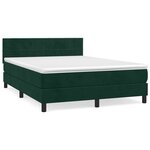 vidaXL Sommier à lattes de lit et matelas Vert foncé 140x190cm Velours