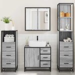 vidaXL Ensemble de meubles de salle de bain 4 Pièces sonoma gris