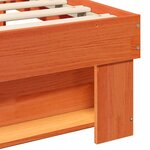 vidaXL Cadre de lit Marron cire 135 x 190 cm Bois massif en pin