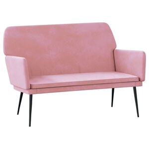 Banc banquette rose 108 x 79 x 79 cm velours 02_0010705