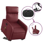 vidaXL Fauteuil inclinable de massage Rouge bordeaux Similicuir