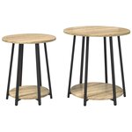 vidaXL Ensemble de tables d'appoint 2 Pièces Chêne Sonoma et noir