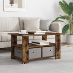 vidaXL Table basse Chêne fumé 77 x 55 x 42 cm Bois d'ingénierie