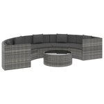 vidaXL Salon de jardin 6 Pièces avec coussins Résine tressée Gris