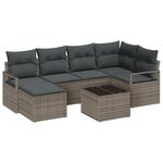 vidaXL Ensemble de Canapé de Jardin de 6 Pièces avec Coussins Noir Poly Rotin