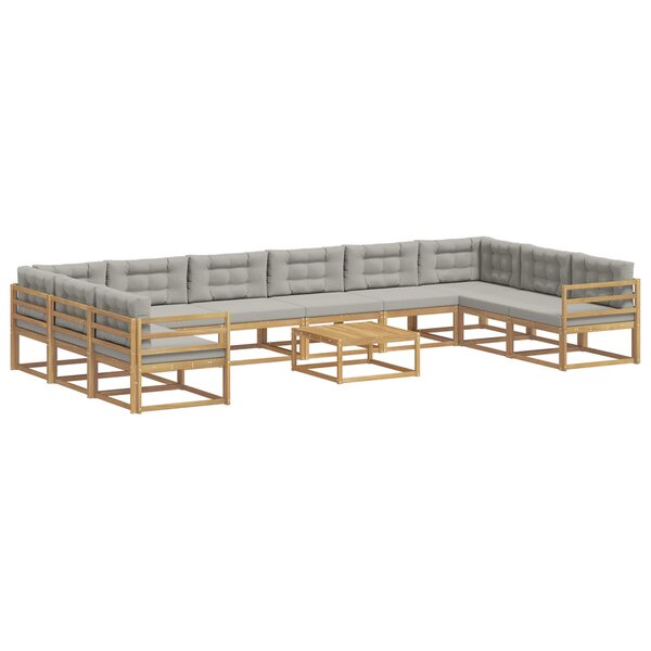 vidaXL Ensemble de canapés d'extérieur 11 pc Blanc et gris clair