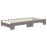 vidaXL Lit de jour avec gigogne et tiroirs taupe 90x200 cm tissu