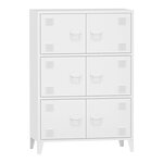 Armoire de bureau casier de bureau meuble de rangement pour salon bureau chambre atelier métallique acier 113 x 80 x 40 cm blanc 03_0006324