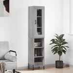 vidaXL Buffet haut Sonoma gris 34 5x34x180 cm Bois d'ingénierie