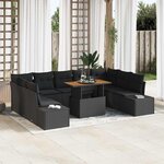 vidaXL Ensemble de salle à manger pour jardin 10 Pièces Noir  Marron