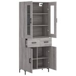 vidaXL Buffet haut Sonoma gris 69 5x34x180 cm Bois d'ingénierie