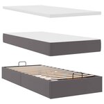 vidaXL Lit ottoman avec matelas & LED Gris 160x200cm similicuir