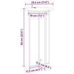 vidaXL Support de Plante 2 pièces Noir 29 5 x 29 5 x 60 cm