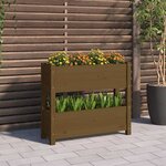 Vidaxl jardinière marron miel 77x25x66 cm bois massif de pin