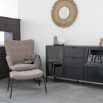 Repose-pieds marron avec pieds noirs