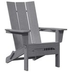 vidaXL Chaise Adirondack pliante Gris clair 74.5 x 80.5 x 90cm