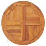 vidaXL Dessus de table Bois de teck solide Rond 2 5 cm 70 cm