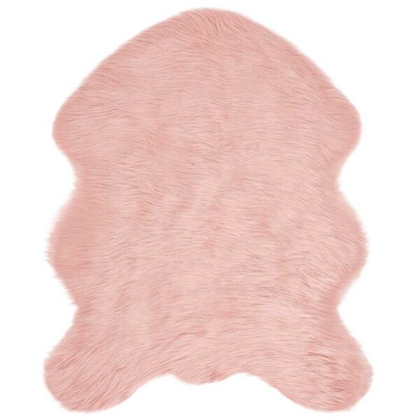 vidaXL Tapis en Peau de Mouton Synthétique Rose 80 x 50 cm Polyester