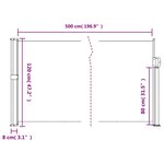 vidaXL Auvent latéral rétractable crème 120x500 cm